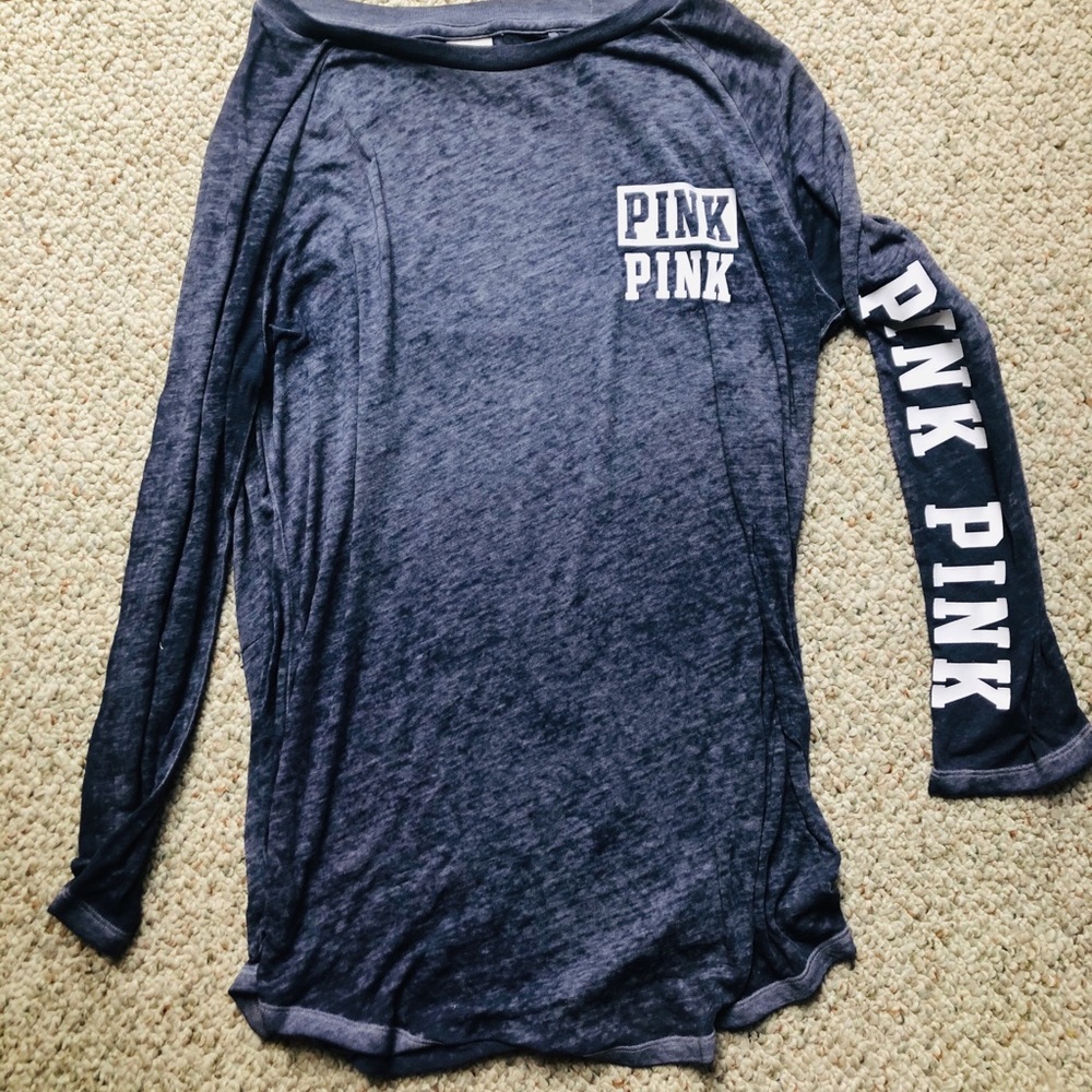 PINK 3/4 Sleeve Gray Shirt